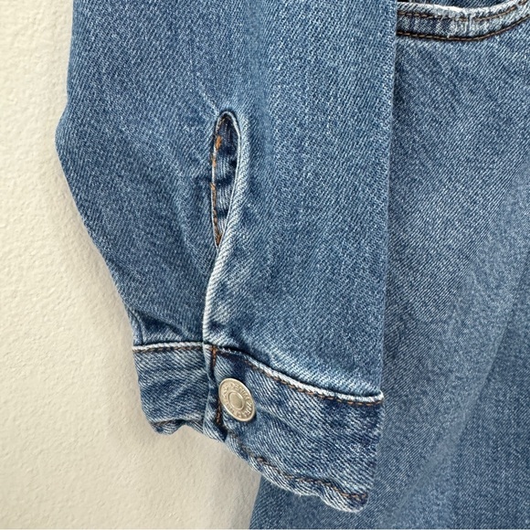 Zara Contrasting Denim Jean Dress Long Sleeve Size 13-14 - Picture 4 of 6